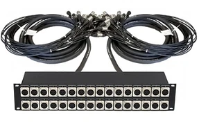 CBI 32 Ear Splitter Box Rack w/3ft Mon 30ft Main Microphone Split Snake - Picture 1 of 1