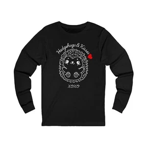 Camiseta para mujer Hedgehugs & Kisses XOXO, camisa de San Valentín, top manga larga, - Imagen 1 de 3