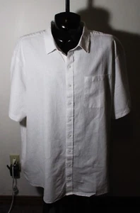4XL AMAZON Essentials White Linen Short Sleeve Shirt Men's Size 4XL NWT - Picture 1 of 6