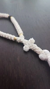 33 nudos blanco con cuentas negras cuerda de oración ortodoxa komboskini | Cristo chotki - Imagen 1 de 4