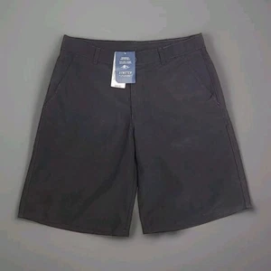 Boys Black Chaps Flat Adjustable Waist School Uniform Shorts In Size 18 Regular - Picture 1 of 12