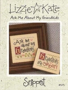 Ask Me About My Grandkids by Lizzie Kate cross stitch pattern - Picture 1 of 1