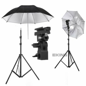 Light Stand & B Type Bracket Mount & Umbrella Kit For Speedlite Flash Shooting