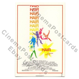 HAIR Movie POST CARD (1979 Milos Forman Treat Williams Musical 1/S Poster Art) 