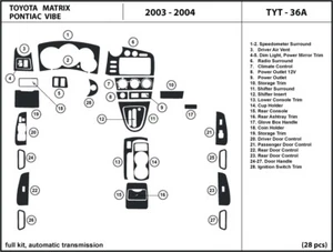 Interior Carbon Fiber Dash Trim Kit for Toyota Matrix / Pontiac Vibe 2003 - 2004 - Picture 1 of 4