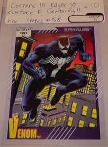 1991 Marvel Venom Grade 10 Card #58 Impel MCU Universe Super-Villains - Picture 1 of 6