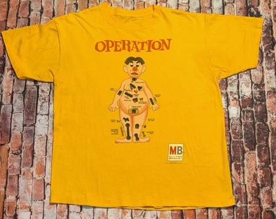 Винтажная футболка 1996 Hasbro Stanley Desantis ОПЕРАЦИОННАЯ настольная игра одинарный шов XL - Изображение 1 из 4