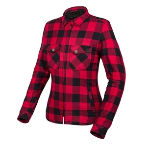 Marshall II Women Motorbike Red & Black Flannel Shirt with Fully Lined Aramid - Picture 1 of 9