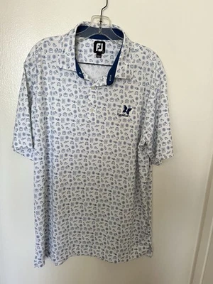 Footjoy Polo 衫男式大号 Polo Kapalua Maui 高尔夫标志性能弹力 — 第 1/4 张图片