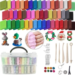 Polymer-Ton 50Farben Polymer Clay Set Polymer Clay DIY Knete mit Sculpting Tools - Bild 1 von 12