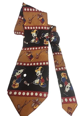 Corbata de cuello Disney Atlas Design Suecia 100 % seda Mickey Mouse golf papá regalo  Foto 1 de 4