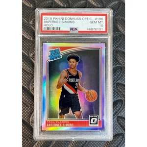 2018-19 Panini Donruss Optic Rookie Anfernee Simons #186 (RC) PSA 10 Silver HOLO - Picture 1 of 2