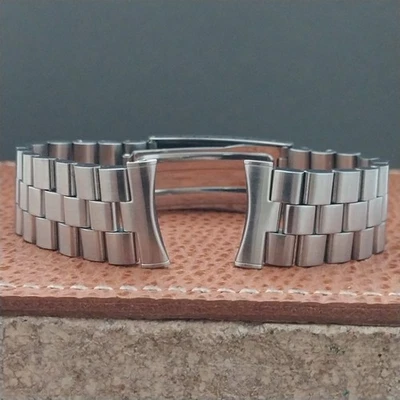 19mm 18mm Bullet Link Stainless Steel Kreisler Stelux Unused Vintage Watch Band - Image 1 of 4