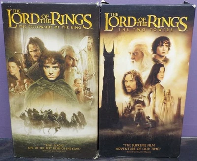 Lord Of The Rings VHS Trilogy Lot Of 2 Fellowship Two Towers — 第 1/4 张图片