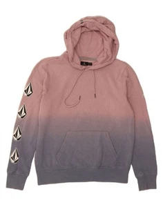 VOLCOM Womens Graphic Hoodie Jumper US 4/6 Small Pink Colourblock Cotton CR10 - Picture 1 of 3