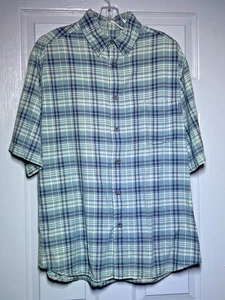 Camisa vintage Woolrich abotonada para hombre manga corta mediana 100% algodón a cuadros - Imagen 1 de 7