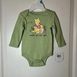 Disney Baby Girls Winnie The Pooh Crew Neck Long Sleeve Bodysuit NEW - Picture 1 of 5