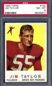 1959 Topps FB #155 PSA 8 Jim Taylor Packers Rookie 155 Sharp! - Picture 1 of 2