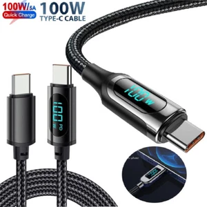 100W 6.5FT PD USB C To USB C Cable Fast Charging Cord LED Display Type C Charger - Picture 1 of 8