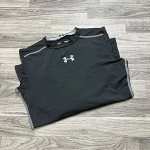 UNDER ARMOUR Heat Gear Fitted Black Pullover Athletic Shirt Youth Size Large - Picture 1 of 9
