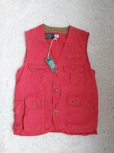 BNWT POLO RALPH LAUREN Size S Town & Country Fishing RED Multi Pocket Waistcoat - Picture 1 of 7