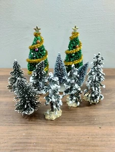 10 Lemax & andere gefrostete Bäume Weihnachtsdorf Zubehör - 6" und 9" Bäume - Bild 1 von 5