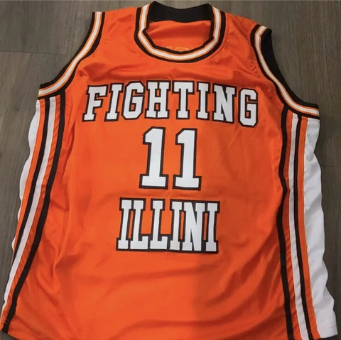 Men NCAA Illinois Fighting Illini Throwback #11 Dee Brown Replica Jersey Size XL Cover