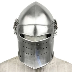Medieval Detachable Visor Barbute - Picture 1 of 15