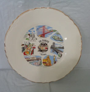 San Francisco - California - Recuerdo - Plato de colección - Puente - Alcatraz - Imagen 1 de 1