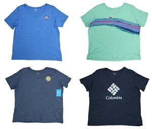 Columbia Plus Size Graphic Print V-Neck Short Sleeve Women's T-Shirt NWT