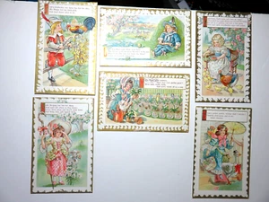 Sechs Kinderreime geprägte Vintage Postkarten - Bild 1 von 8