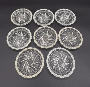 "Juego de 8 platos de cristal de molinete estrella copa de vino posavasos vintage 3 1/2""" - Imagen 1 de 5