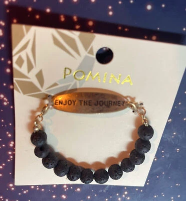 POMINA "ENJOY THE JOURNEY"🔥 熔岩弹力手链 ~ 圆珠弹性 🔥 全新带标签 — 第 1/4 张图片