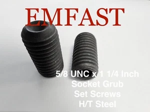 5/8 UNC x 11/4 inch long socket grub set screw steel H/T Allen bolts screws 1/4 - Picture 1 of 2