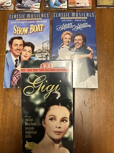 VHS Musical Movies Lot 3 Sealed-Show Boat Gigi Seven Brides Seven Brothers New - Picture 1 of 15