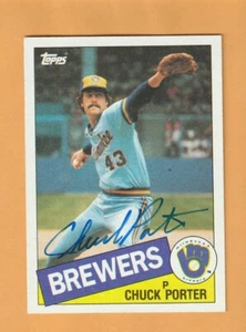 Chuck Porter Milwaukee Brewers AUTO Firmado 1985 Topps Clemson Tigers 1G - Imagen 1 de 2