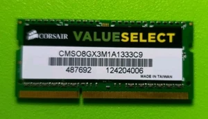 Corsair 8GB DDR3 SO-DIMM 1333MHz 1.5V CL9-9-9-24 do notebooka - Zdjęcie 1 z 2