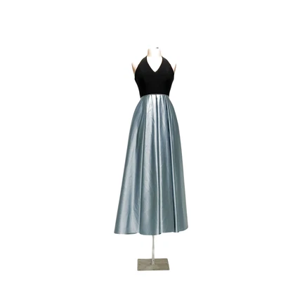 Vestido de novia David's azul satinado línea A Foto 1 de 4