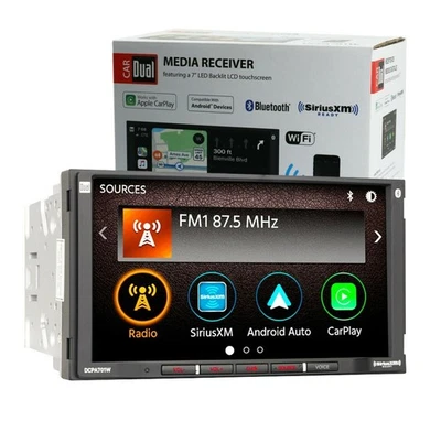 DUAL DCPA701W 2 Din 7" Media Player Wireless WiFi CarPlay Android Auto Bluetooth - Image 1 of 4