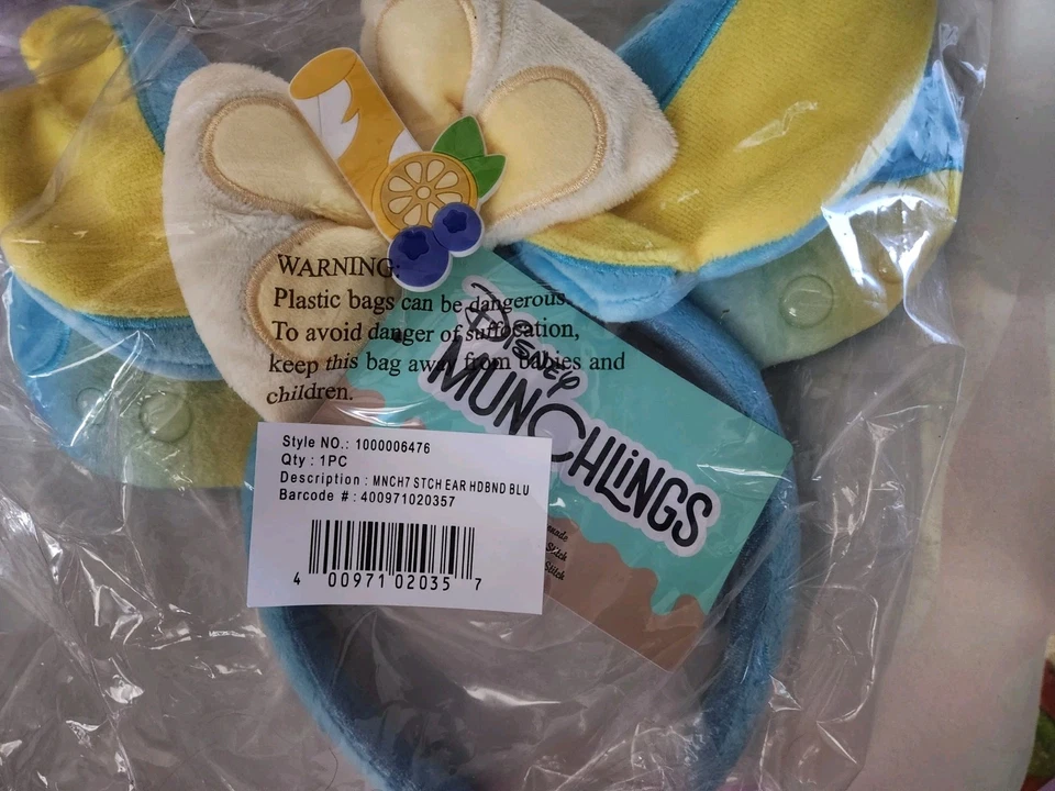 Disney Stitch Blueberry Lemonade Munchling Ears Headband for Adults