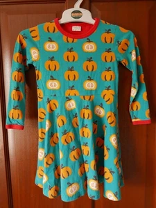 Maxomorra Girls Skater Dress, 104/110 (4-5 yrs), Turquoise, Orange Tomatoes - Picture 1 of 3