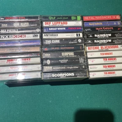 Lot Of 30 Hard Rock, Metal Cassettes, Used, Scorpions, Judas Priest, Iron Maiden - Image 1 of 4
