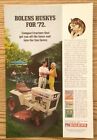 1972 Bolens Husky Riding Lawn Mower Man & Woman Yellow Pantsuit Vintage Print Ad