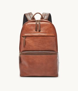 fossil backpack leather