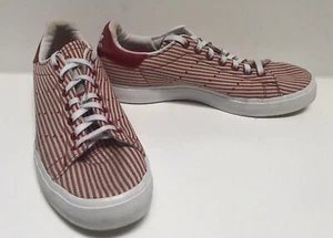 adidas Stan Smith Men's Red & White Striped Athletic Shoes Size 8.5 - Picture 1 of 11