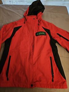 PORT AUTHORITY Jacket Womens Large Red Full Zip Hooded CBRE Lightweight