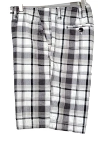 JF J.Ferrar Men Size 40 Plaid Cotton Shorts Golf Walking Gray Plaid 10" IS - Picture 1 of 16