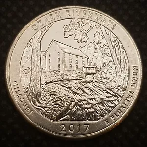 2017-D Quarter 25c - Ozark Riverways Missouri (MO) - AU ***EXACT COIN*** ATB #27 - Picture 1 of 12