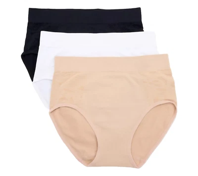 Breezies~Set of 3~Lace Comfort Seamless Full Briefs~1X~Sunbeige~A606736 11160 - Image 1 of 2