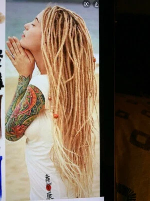 Extensões 100% cabelo humano 0,6 (lápis) grosso Straight Hair Dread 18 polegadas - Imagem 1 de 4